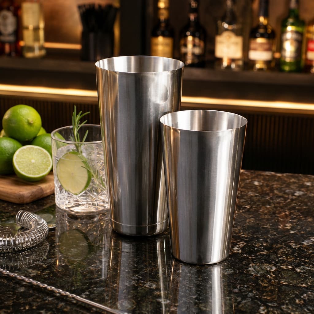 Coqueteleira Boston Profissional 820ml Aço Inox Premium Mini Tin Não Vaza Drink Barman