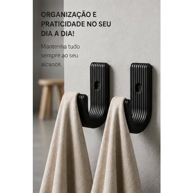 Ganchos para Toalha de Parede | Suporte Banheiro Cozinha | Porta Toalha