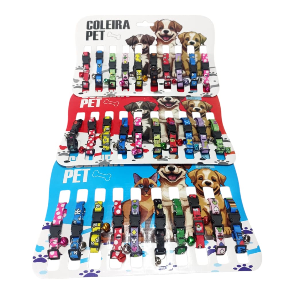 KIT 3 CARTELAS COLEIRAS PARA GATO CARTELA COLEIRA GATO ELASTICA COLEIRA PARA GATO COM GUIZO