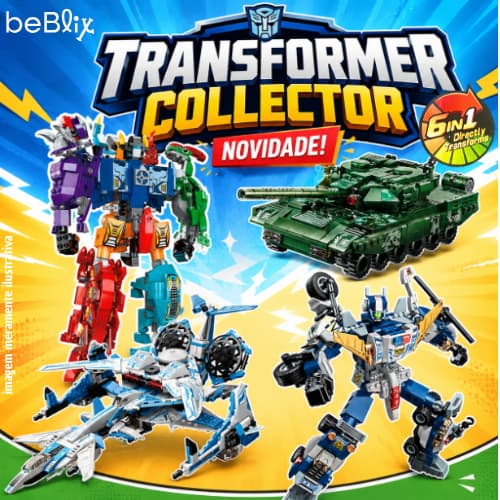 Bloco tipo LEGO Coleção Edição Especial Transformers Nave, Polícia, Militar e Dinossauro Brinquedo Menino  para 6 Anos