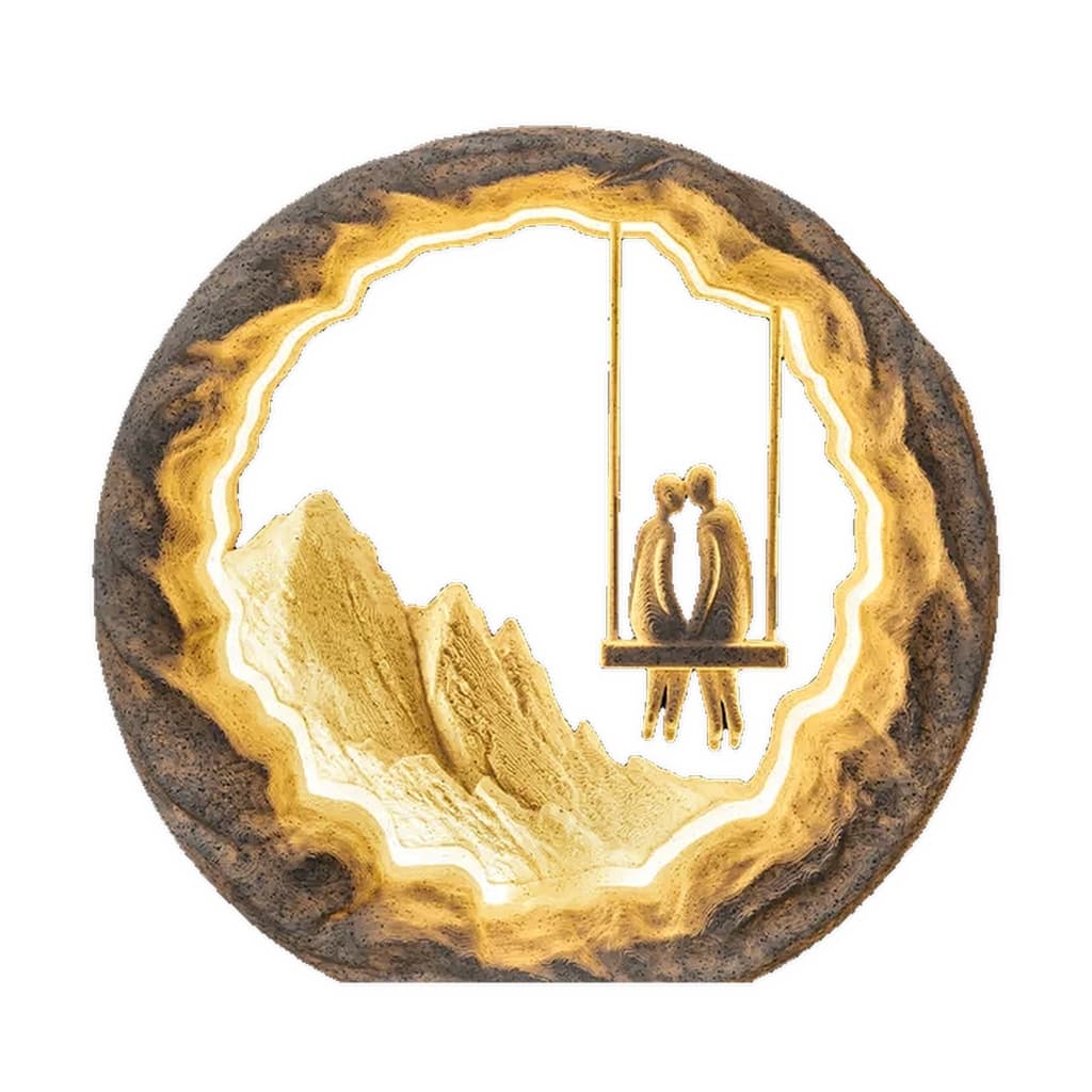 Luminária De Mesa Led Abajur Decorativo Casal Balanço A Dois