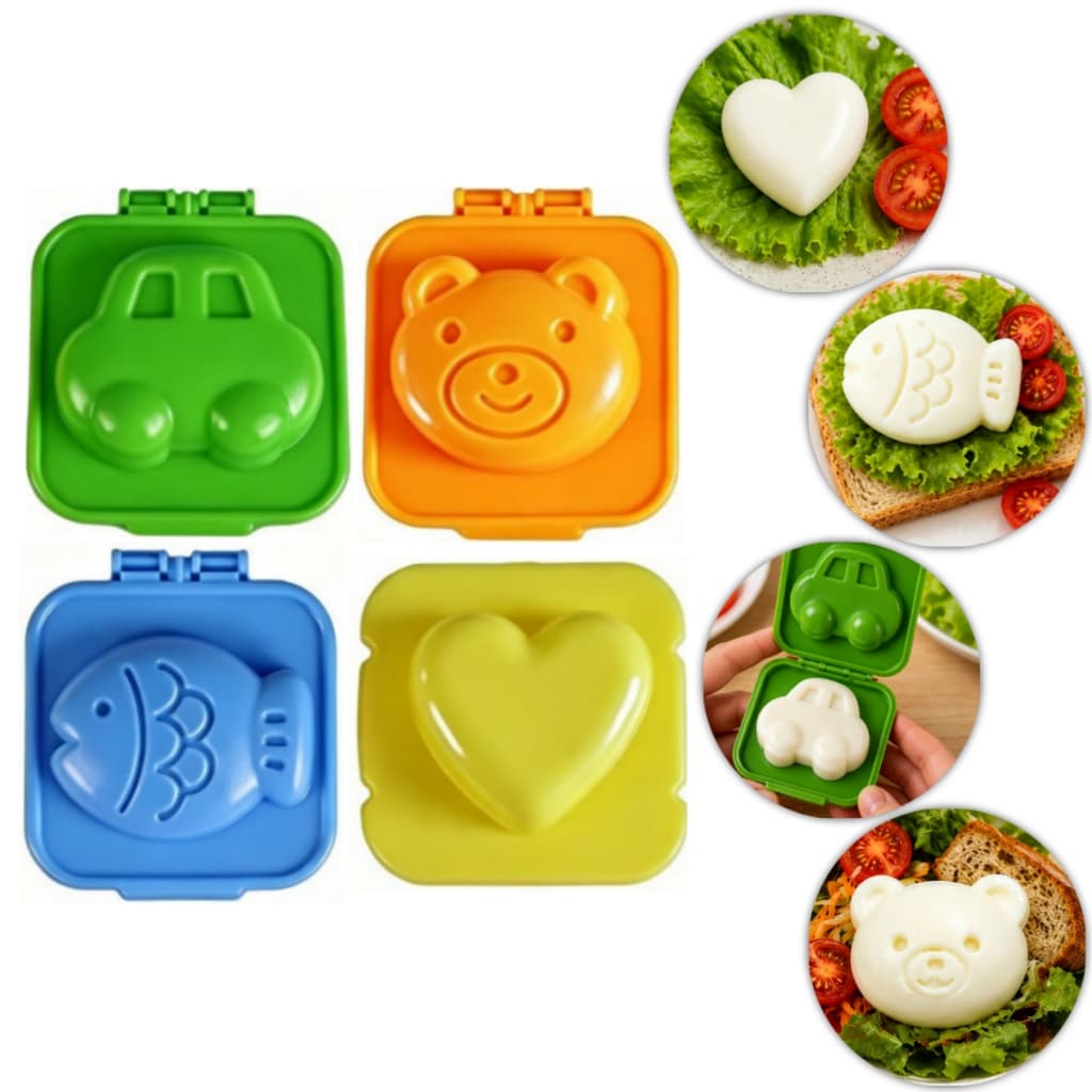 Kit 4 Formas Molde de Ovo Marmita Lancheira Introdução Alimentar