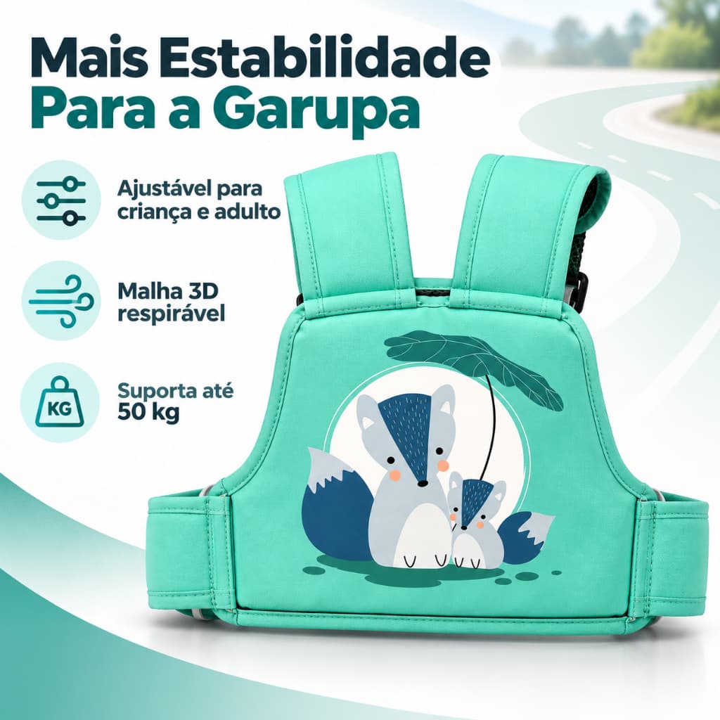 Colete Cinto Segurança Infantil Para Garupa Moto Motocicleta Ajustável Criança Arnês Bolsa Conforto