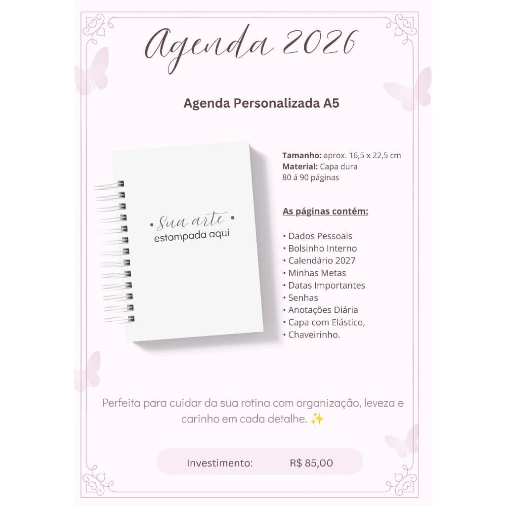 Agenda, Agenda escolar, 2027 Personalizada | Agenda A5 Feminina | Planner 2027 | Papelaria Criativa