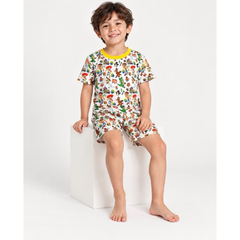Pijama Infantil Feminino Toy Story em Suedine Regata e Short com Laço Pijama Infantil Masculino Toy Story