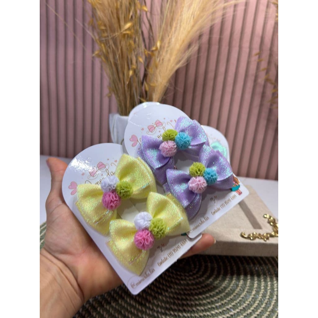 Par de laços menina luxo doce infantil