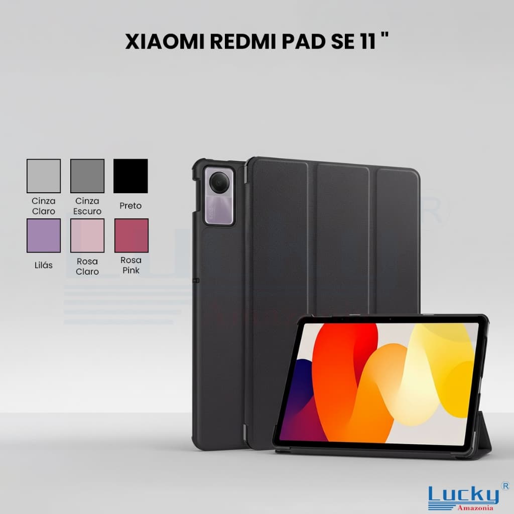 Capinha Tablet Xiaomi Redmi Pad SE 11 Polegadas Antichoque Automático Dobrável Magnética Resistente