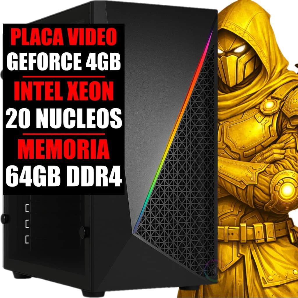 PC GAMER XEON E5 24 NUCLEOS, GEFORCE 4GB, 64GB DDR4, SSD 480GB
