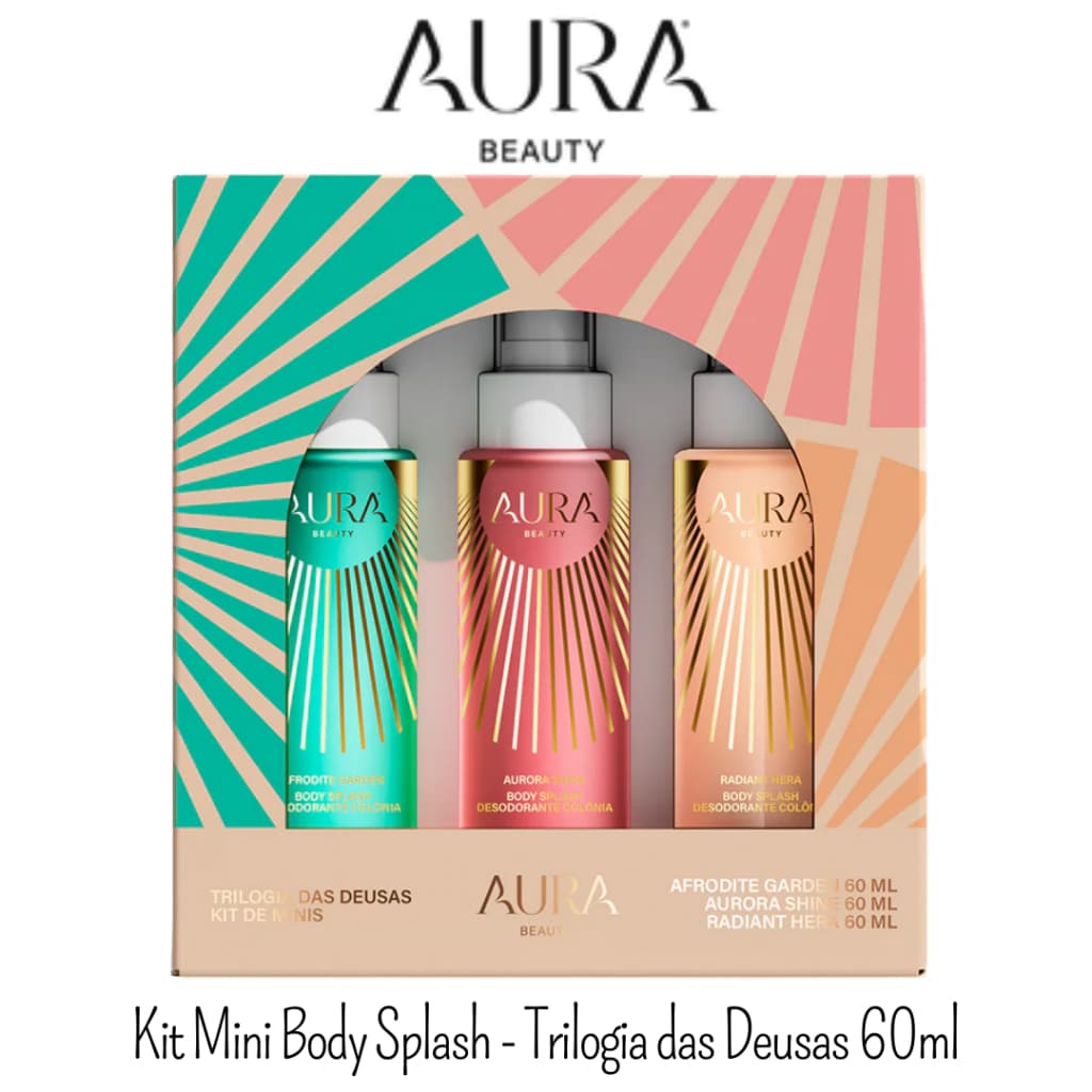 Kit 3 Mini Body Splash Trilogia Das Deusas Aura Beauty - 60ml cada