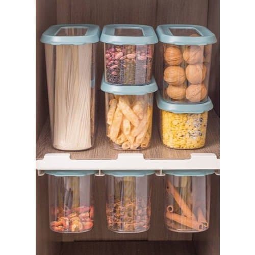 Kit 3 Potes Herméticos com Tampa e Suporte - Verde  para armazenar alimentos de forma prática