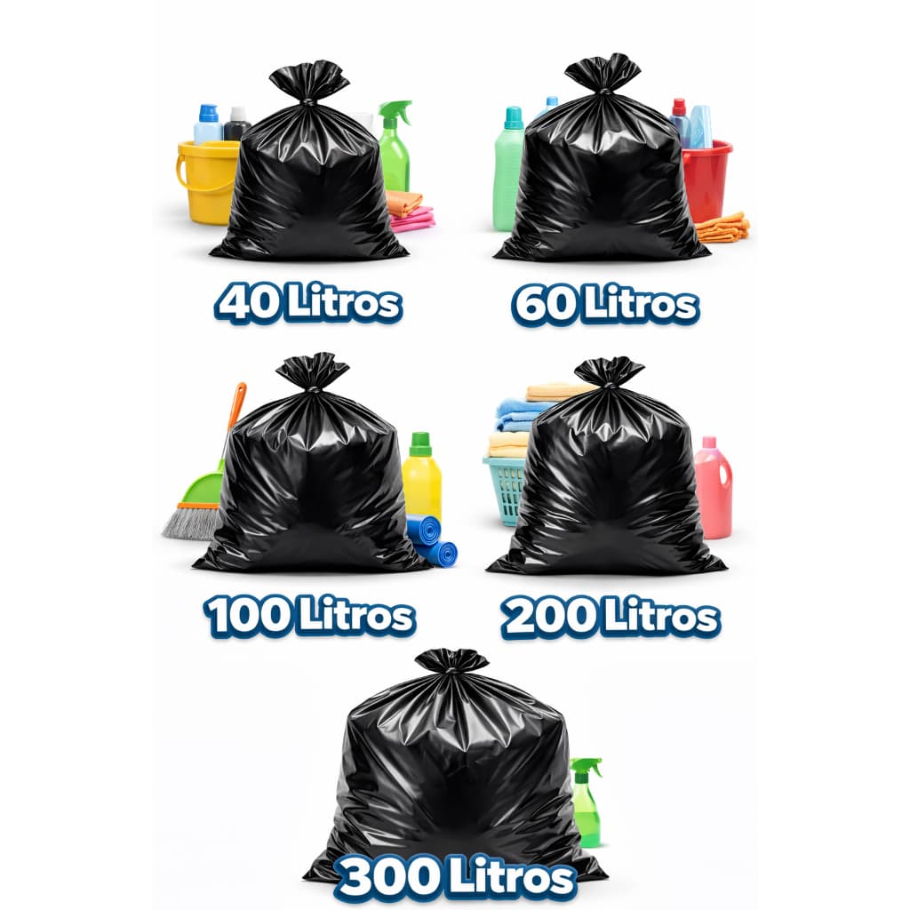 SACO DE LIXO PRETO 100 LITROS RESISTENTE - 100 UNIDADES