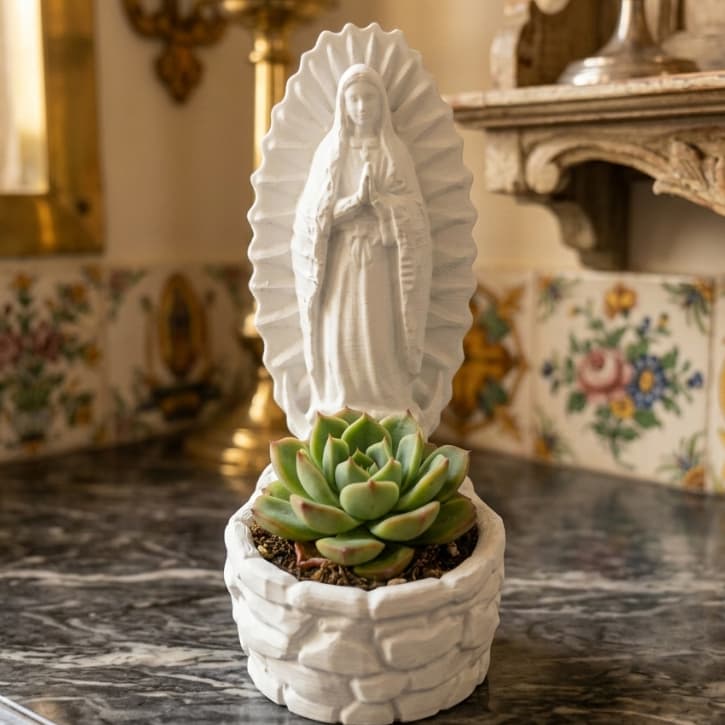 Vaso APARECIDA - Para suculentas - Com fixação na parede VIRGEM MARIA
