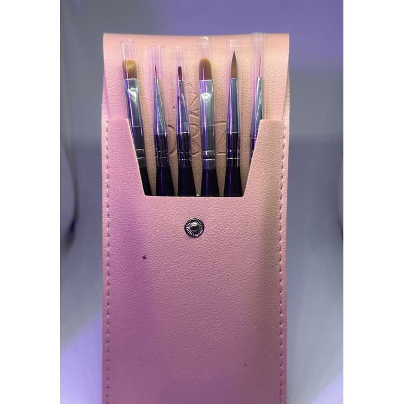 kit pincel com 6unidades para alongamento de unha cerdas macias ótimo para seu alongamento de unha