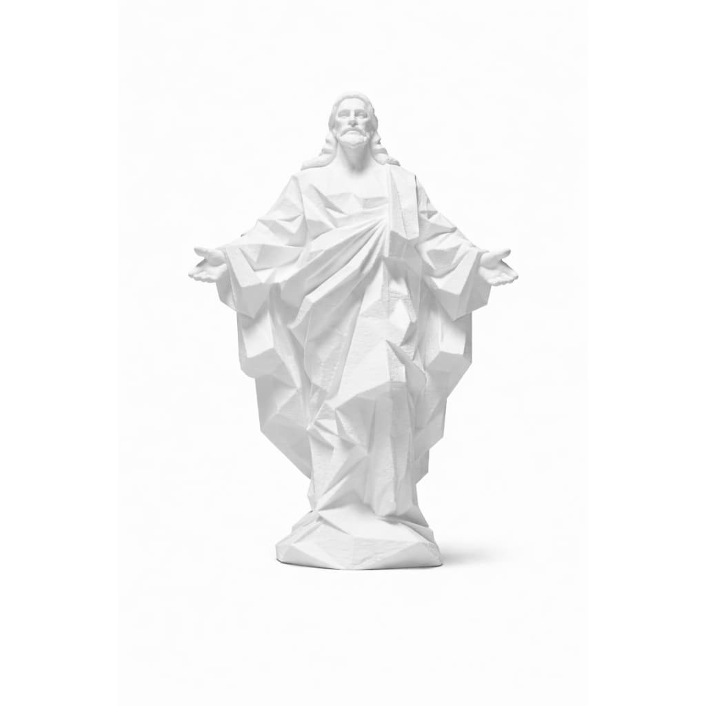 Imagem de Jesus Cristo Geométrico – Símbolo de Fé em Estilo Moderno