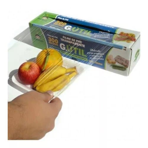 Caixa Plástico Filme Pvc 28cm X 300 Metros - Plástico Caixa Com Trilho Cortante