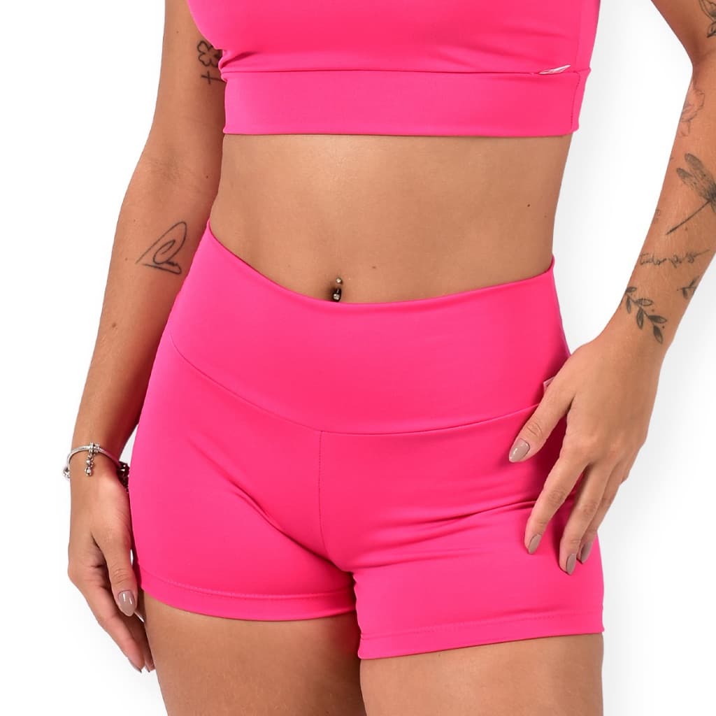 Shorts Curto Suplex Feminino Academia Cintura Alta Fitness  Zero Transparência