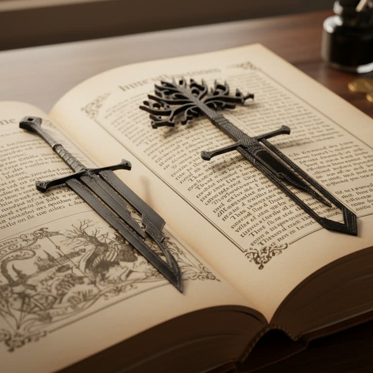 Marcador de Página Temático Personalizado Espada Lendária Narsil Árvore Branca Senhor dos Anéis
