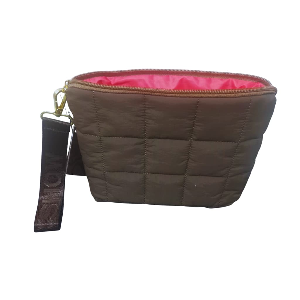 Necessarie Puffer Cacau Show  Marrom Liso - PRESENTE - BOLSA-MULHER