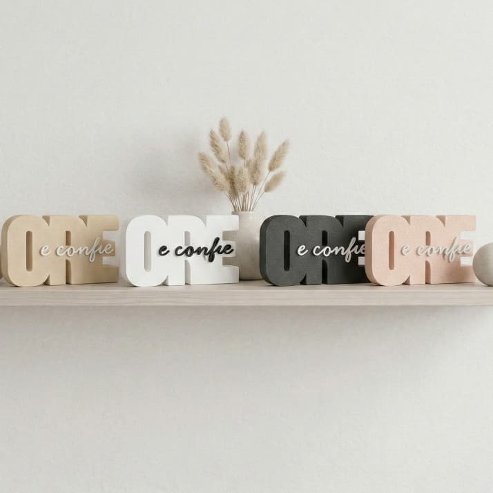 Letreiro Decorativo Ore e Confie Moderno para Pendeteadeira Sala Quarto Escritório Decoração