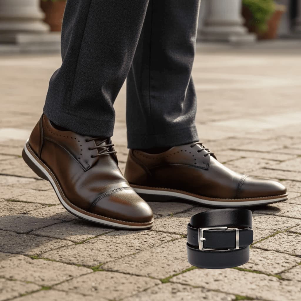 Sapato Social Cinto Denver Oxford Confortável Sapato Masculino Social Brogue Casamento Igreja