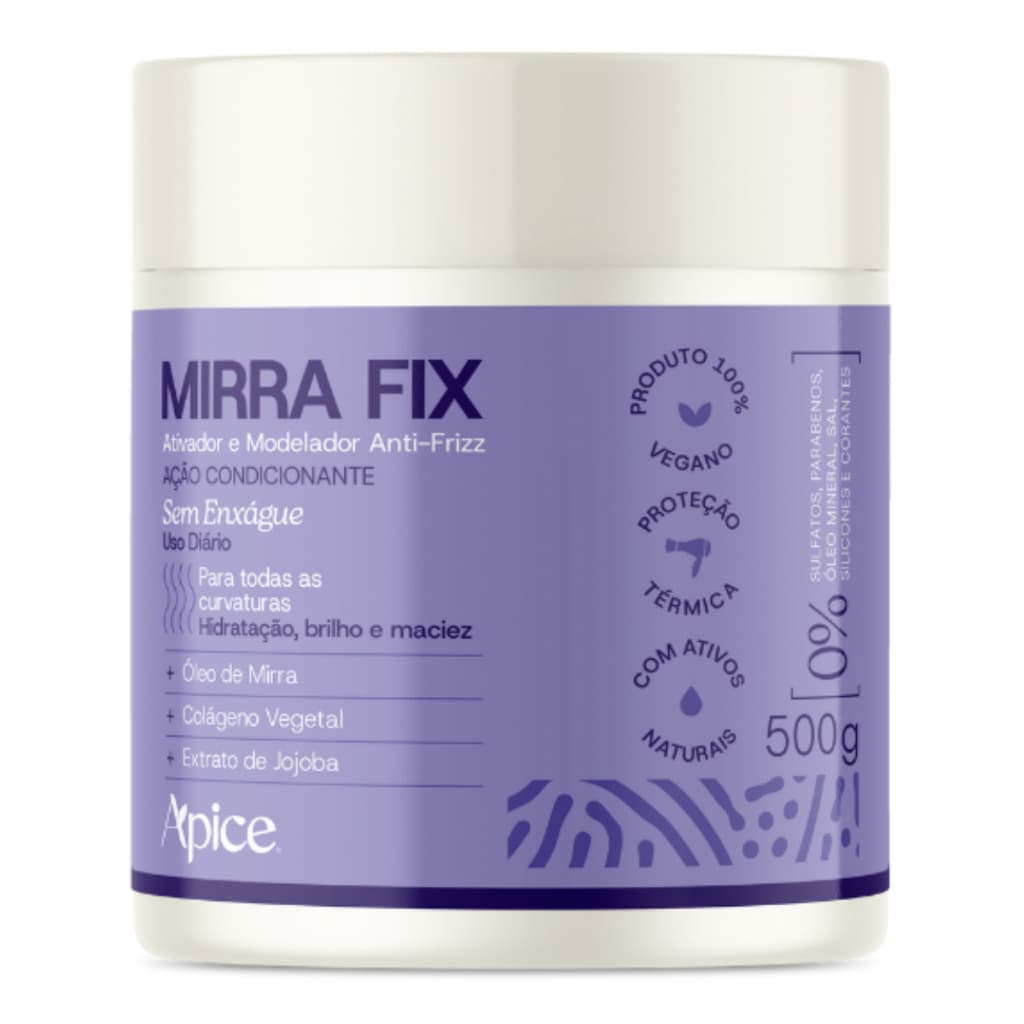 Apice Apse Ativador e Modelador Antifrizz Mirra Fix Hidratação Brilho Maciez Óleo Mirra 500g