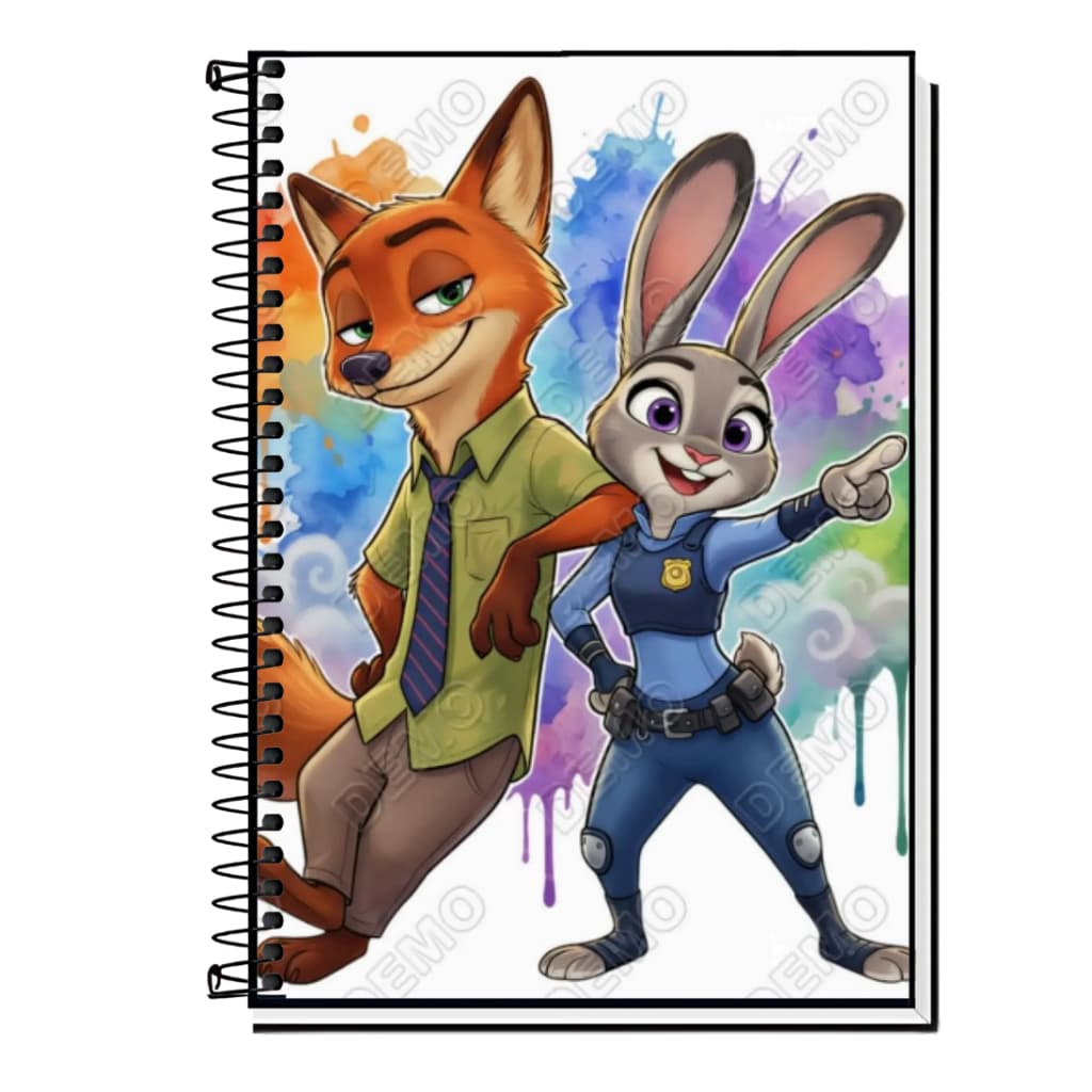 Caderno Universitário ZOOTOPIA Capa Dura & Espiral 1,10,15 e 20 Matérias