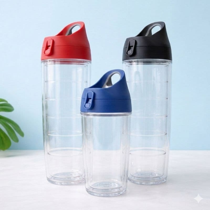 Kit 3 Garrafas Helsim Slim Parede Dupla - Compre 2 De 600ml E Ganhe 1 De 360ml - CORES SORTIDAS