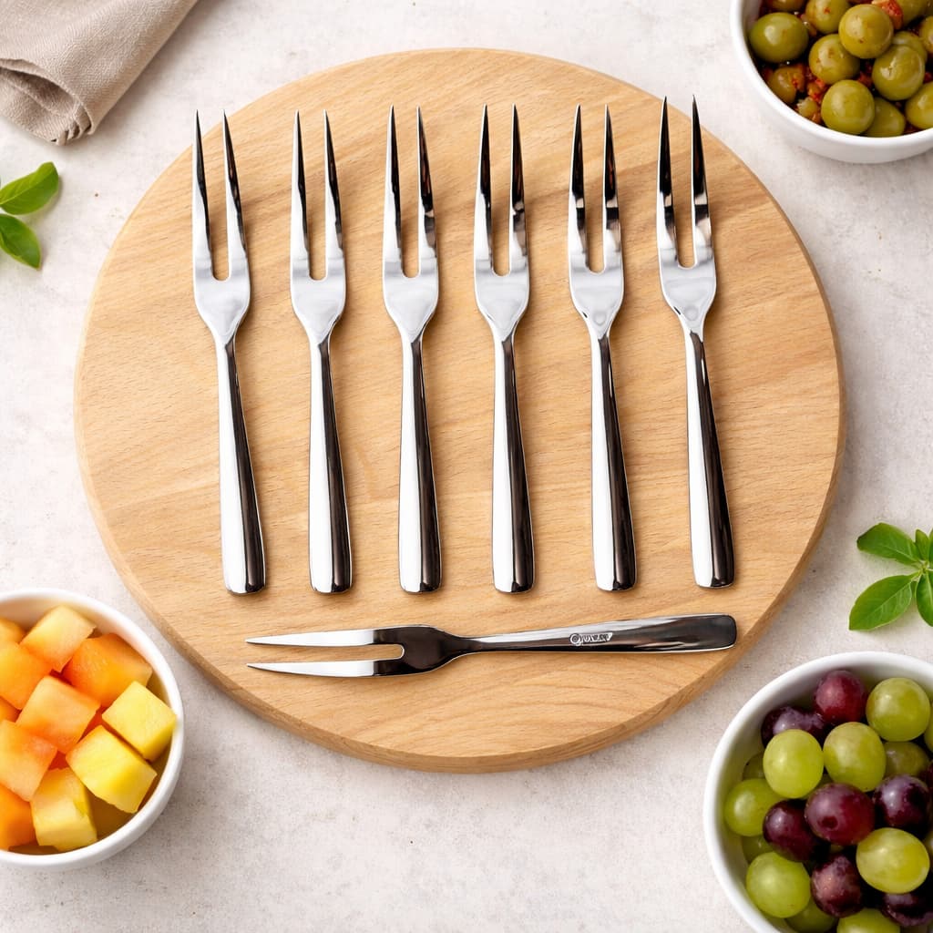 Kit 4/8/12 Garfos de Petiscos Inox Conjunto de Garfos para Frutas Frios Wolff Mesa Posta