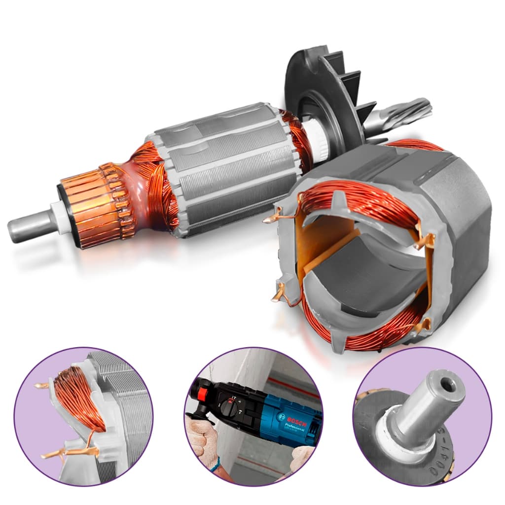 Induzido e Bobina Compatível Martelete Perfurador GBH 2-24D  220/110V