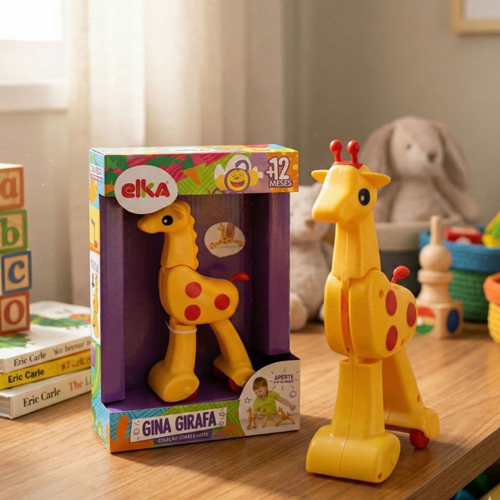 Brinquedo Educativo Gina Girafa Elka: diversão segura, o presente infantil perfeito para as crianças