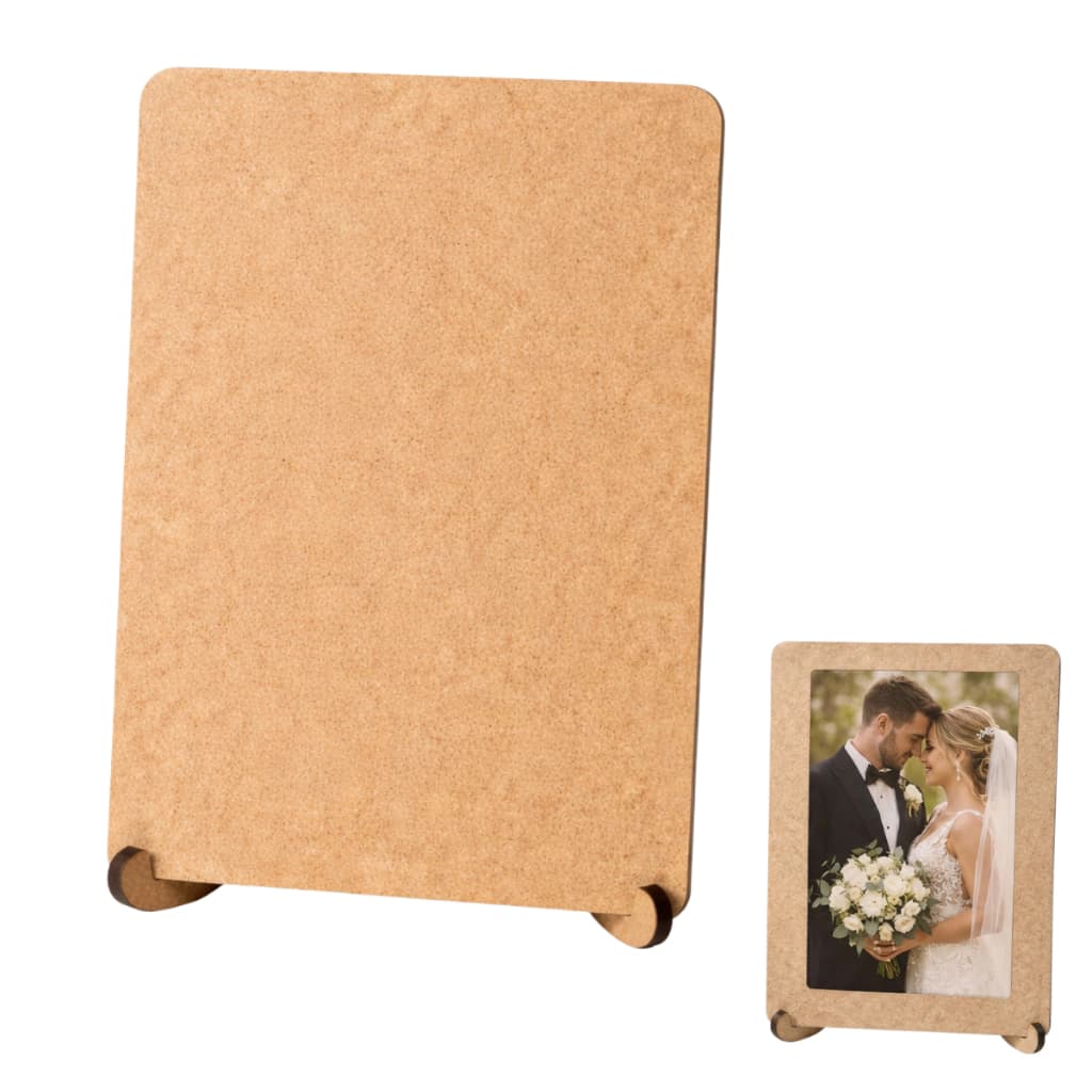 Kit Porta Retrato em MDF Quadrado Foto Lembrancinha Casamento Moldura Família Presente