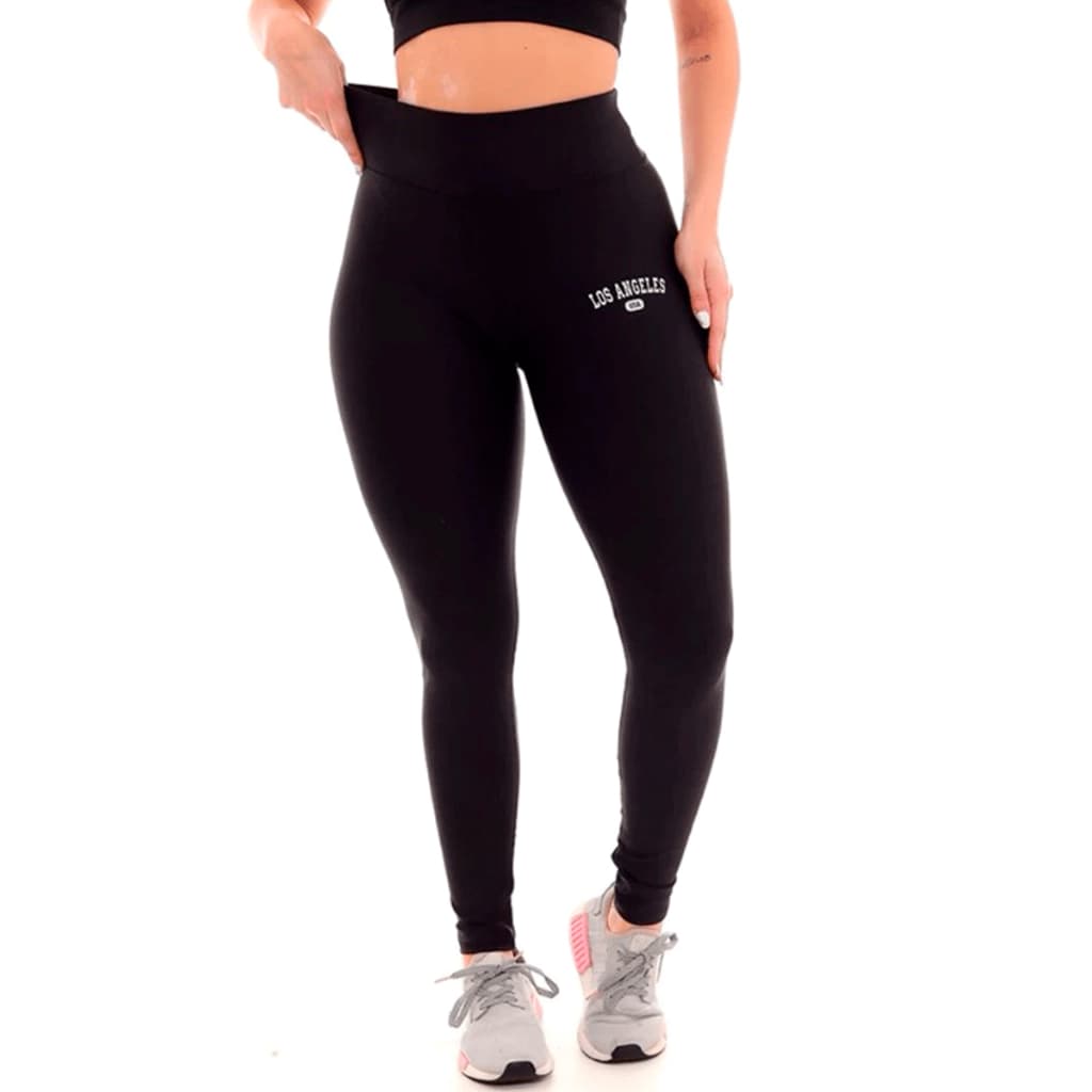 Calça Leg Legging Suplex Feminina Cintura Alta Esportiva Los Angeles