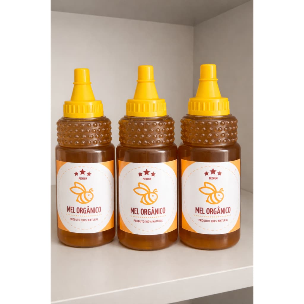 Mel Puro com 3 Bisnagas de 500ml cada