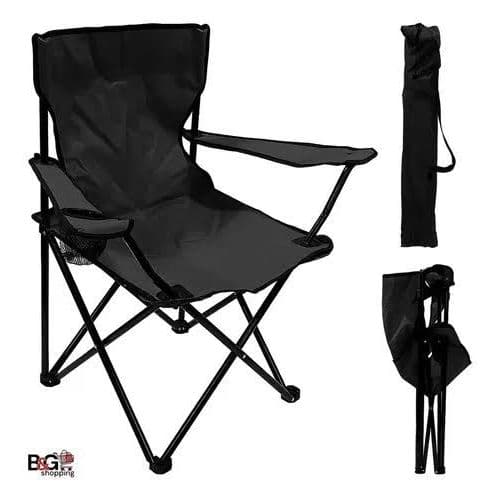 Cadeira Dobrável Portátil para Pesca e Acampamento com Bolsa de Transporte e Suporte para Copo