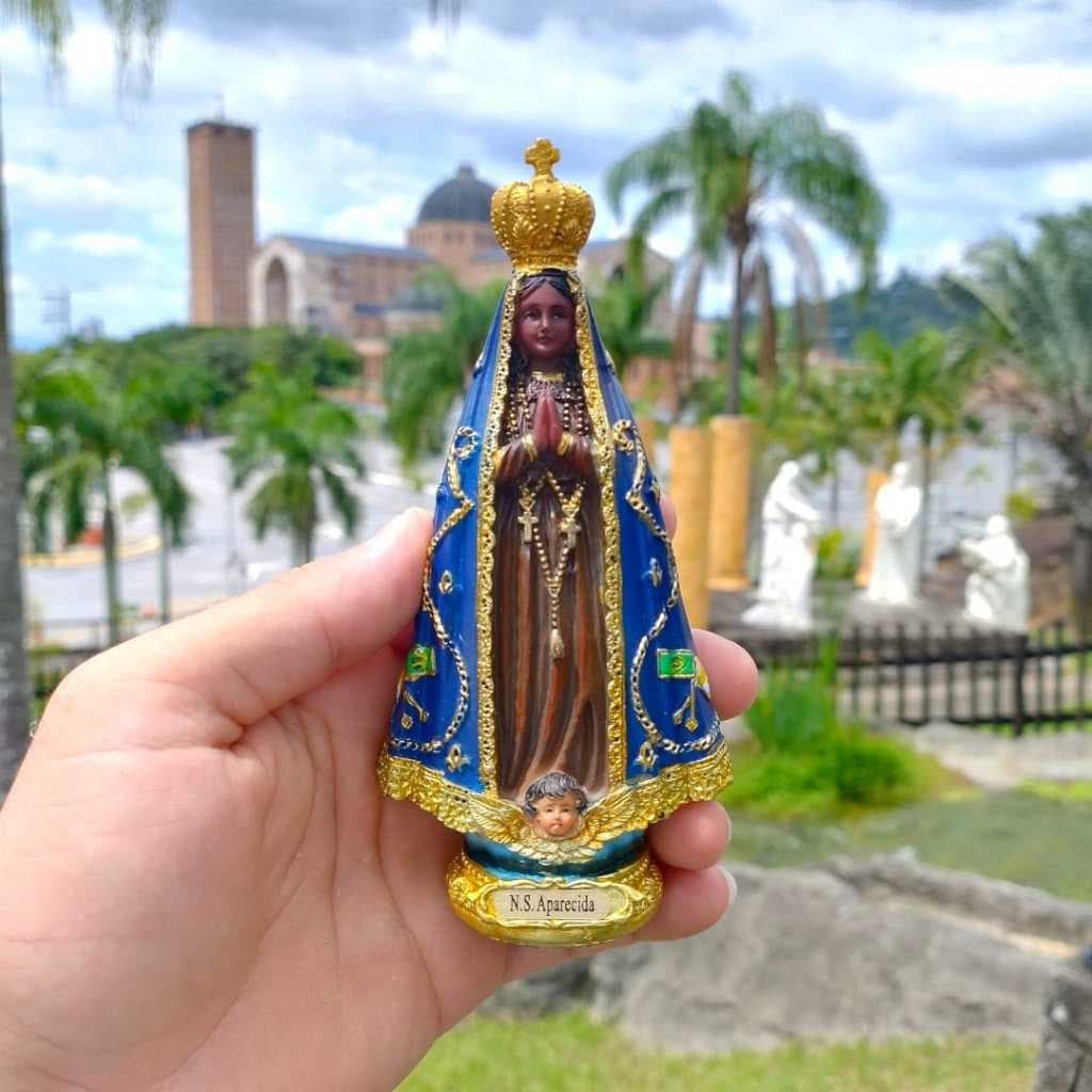 Nossa Senhora De Aparecida Resina Importada 14cm
