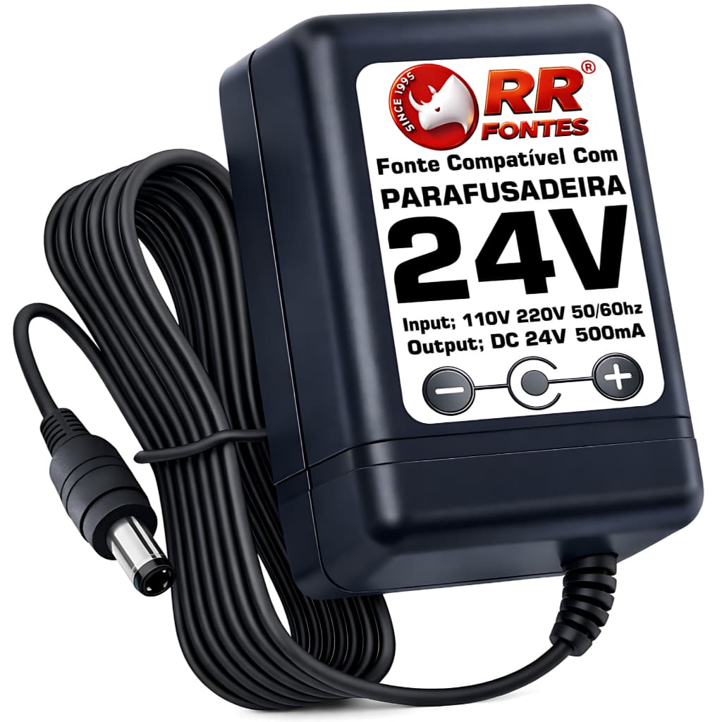 Carregador Fonte DC 24v Para Parafusadeira Bateria De 24v