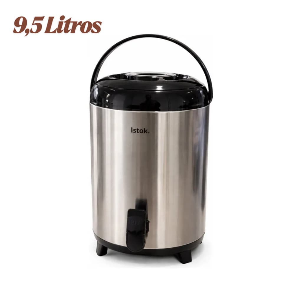 Botijão Garrafa Térmico 9,5L c/ Torneira Dispenser Bebidas Gelada Quente Água Resistente
