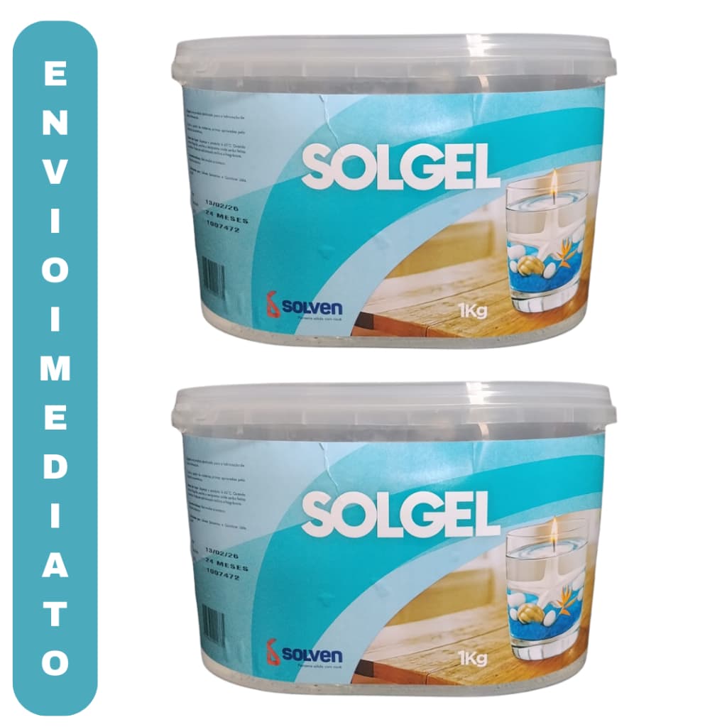Kit 2 Kg De Parafina Gel - Solgel - Para Produção Velas Decorativas Artesanais Aromáticas Perfumadas
