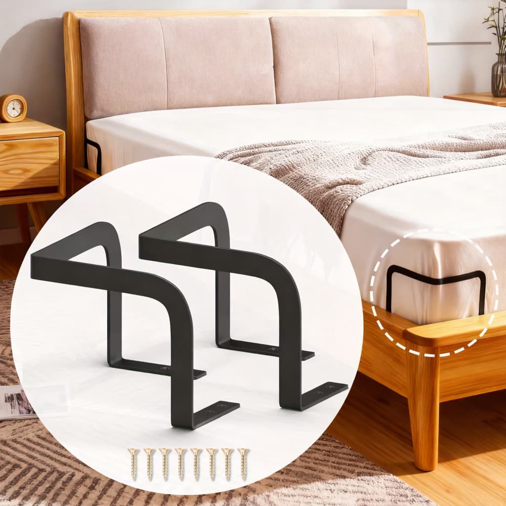 2 Cantoneiras Para Fixar Colchões Na Cama Box Lençol - Preto