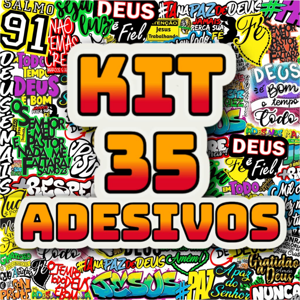 Kit com 35 Adesivos Evangélico Gospel Para Moto Capacete Carro Caminhão