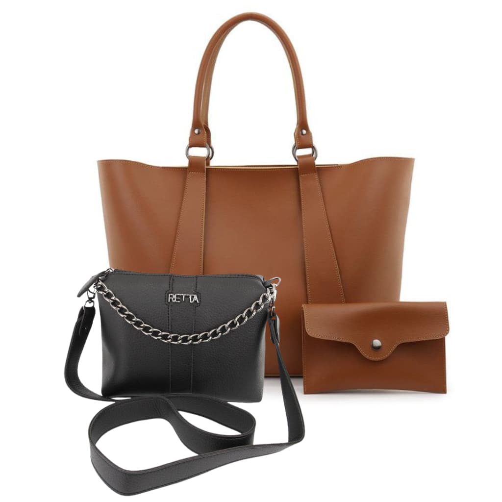 Kit 2 Bolsas Femininas Mavie e Kiarinha – Bolsa Saco + Transversal Elegante Material Premium Moda Feminina