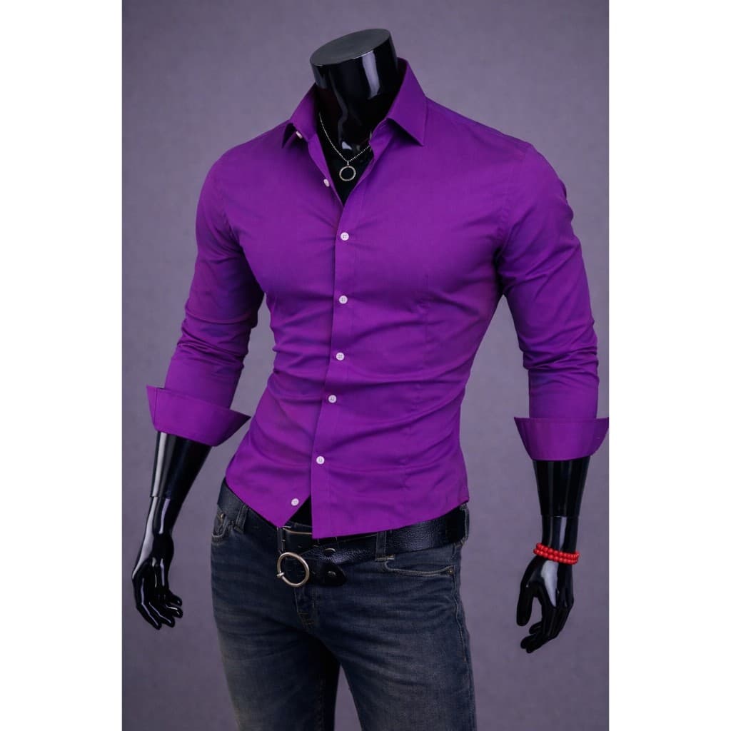 Blusa Manga Longa Lisa Masculina Social Camisa Premium De Botão Slim Fit