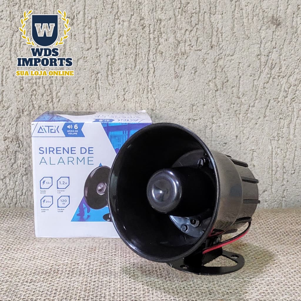 Sirene De Alarme Multifuncional Escola Empresas 120db 12v Preto