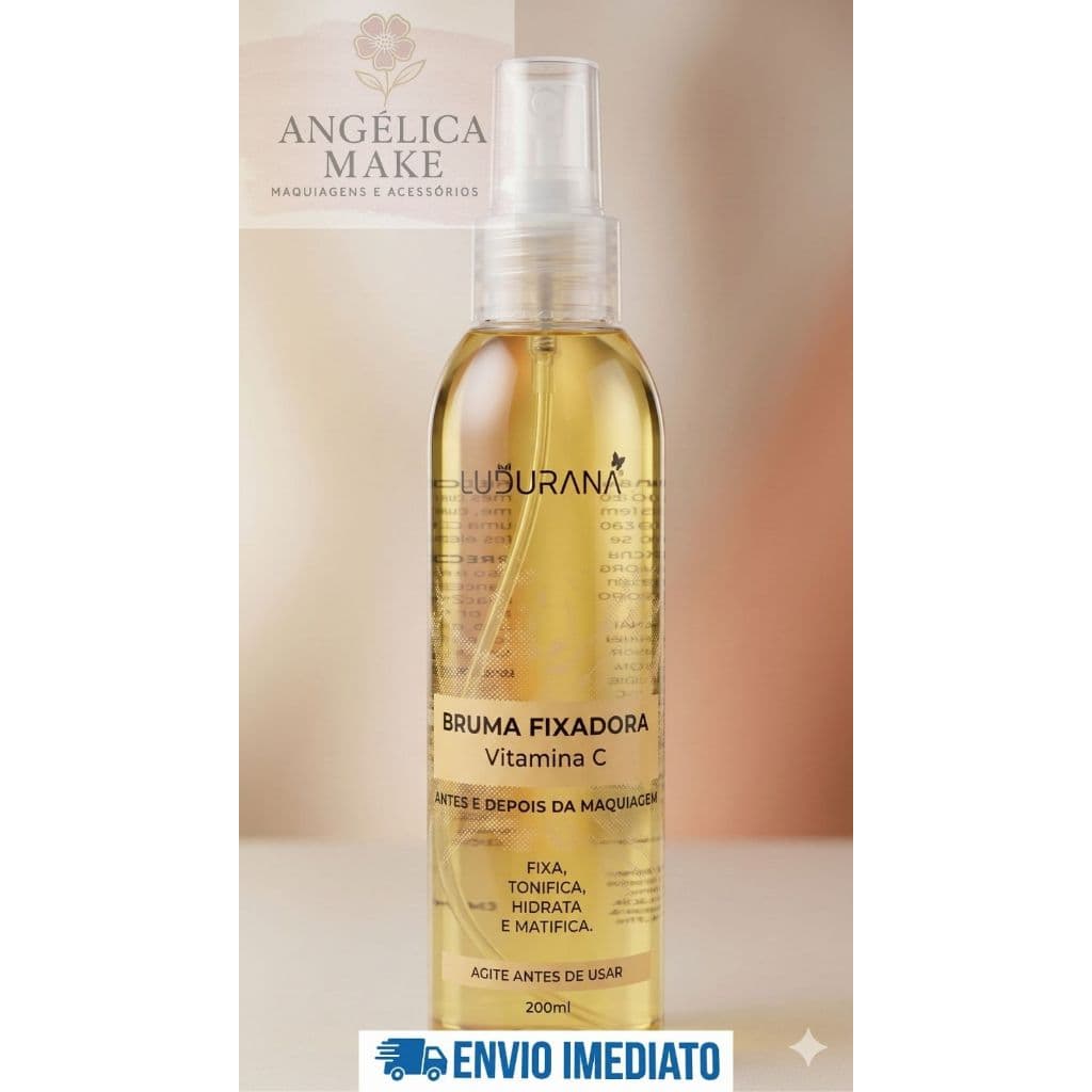 Bruma Fixadora Ludurana 200ml Ácido Hialurônico ou Vitamina C Fixador de Maquiagem Hidratante e bruma Fixadora 200ml com