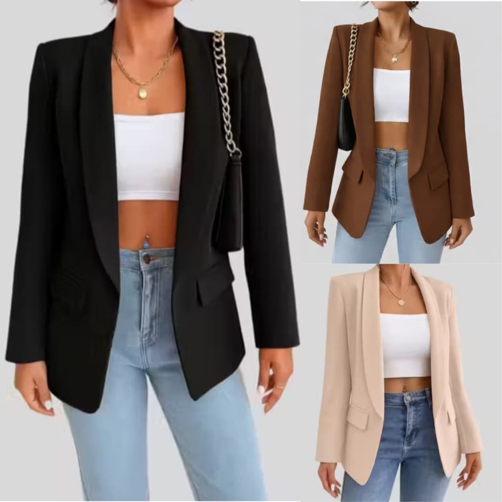 Maxi Blazer Feminino Estiloso Longo Alfaiataria Social, o DIFERENCIAL c/ Fecho na cintura.