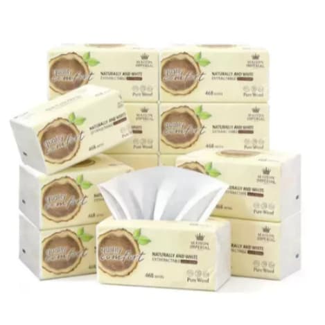KIt 8 Caixa De Lenço Papel Macio Suave Descartável Toalha Folha Dupla Com 3200 Folhas 5 Camadas sus