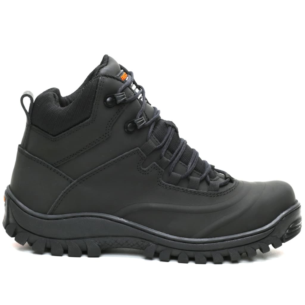 Bota de Segurança EPI Couro Solado Costurado Sem Metal CA 51001 - Envio Imediato