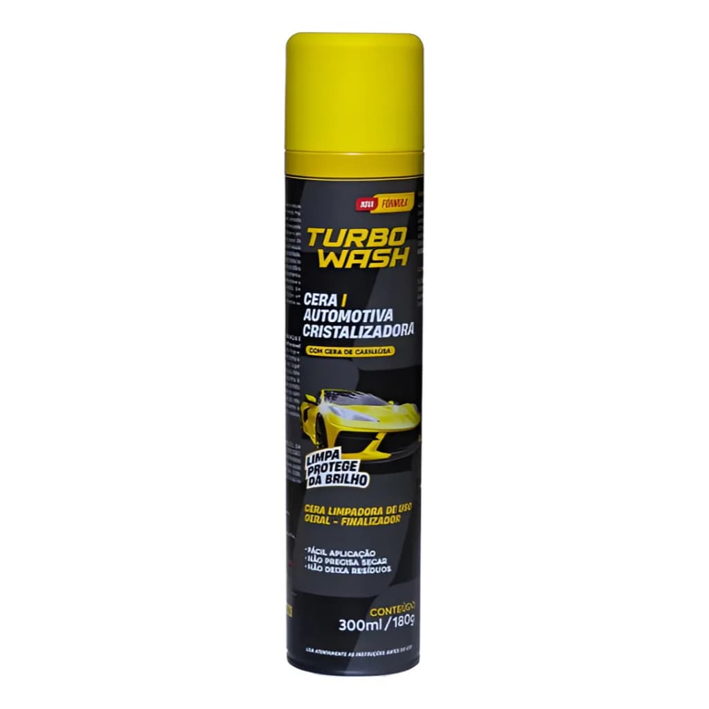 Turbo Wash Cera Para Carro Carnaúba Brilho Espelhado Mais Proteção Lavagem a Seco Limpa Protege Da Brilho