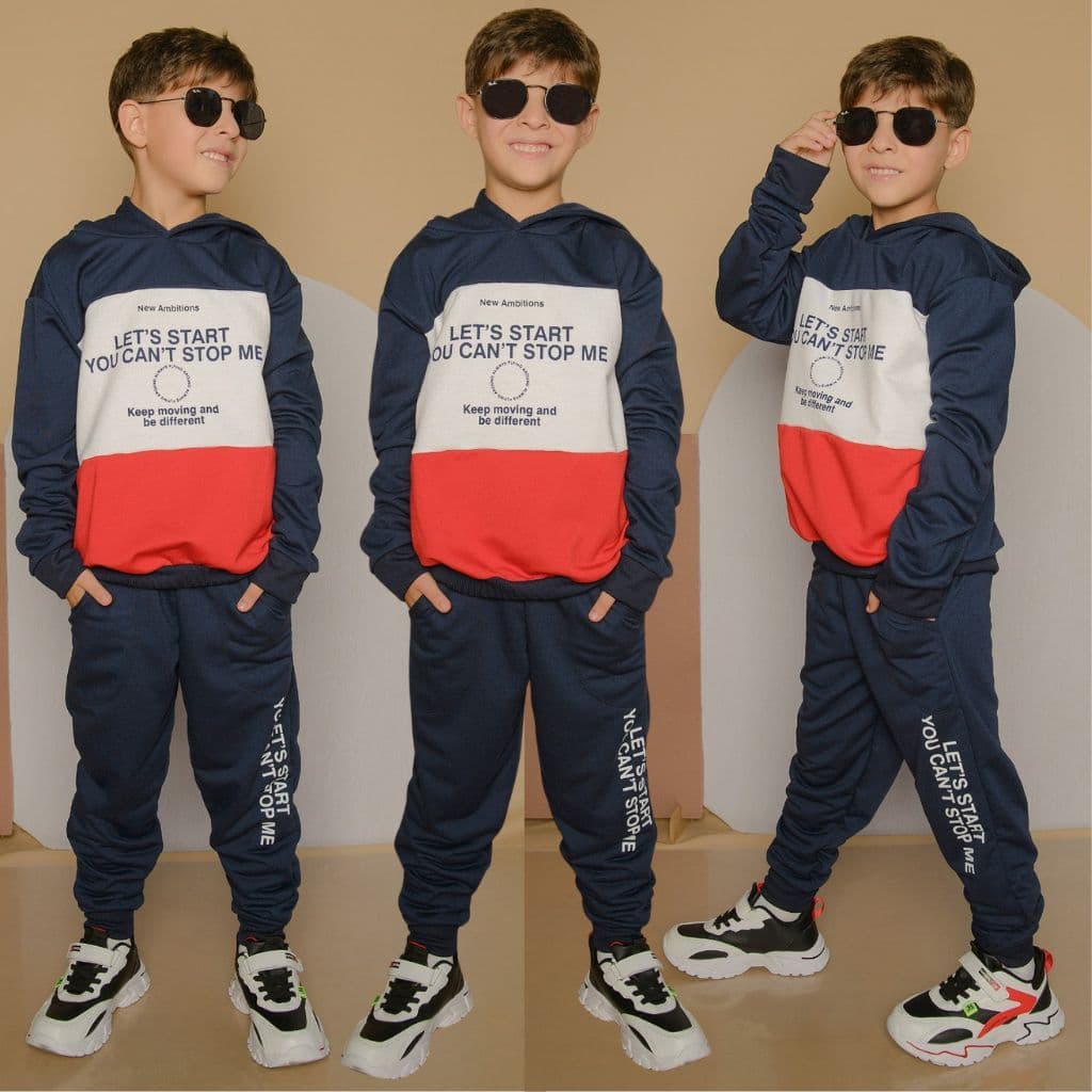 Conjunto Masculino Infantil Estiloso Lançamento Moletinho Abrigo e Calça Veste Do 2 Ao 12 Anos