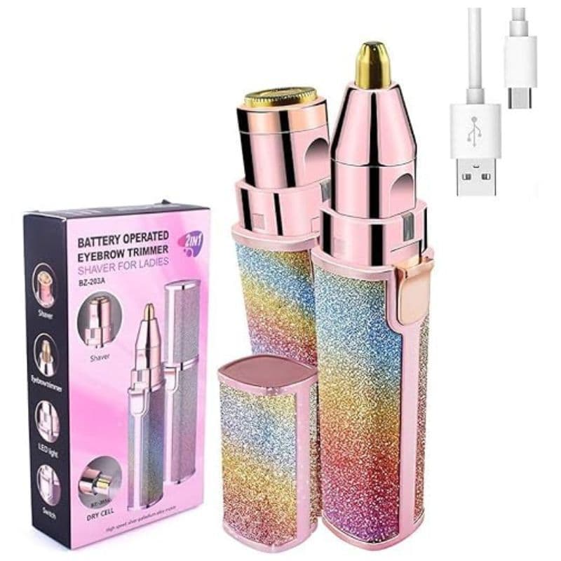 Depilador Facial Buço Sobrancelha Batom Arco íris Removedor de Pelos Faciais 2 em 1 USB